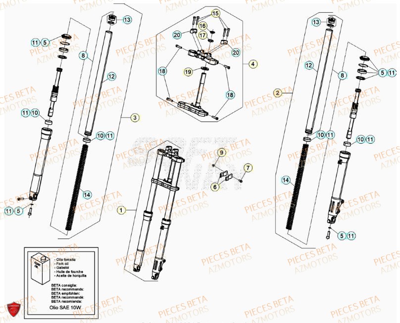Fourche BETA Pièces Beta RR 50 STANDARD - 2023-2024