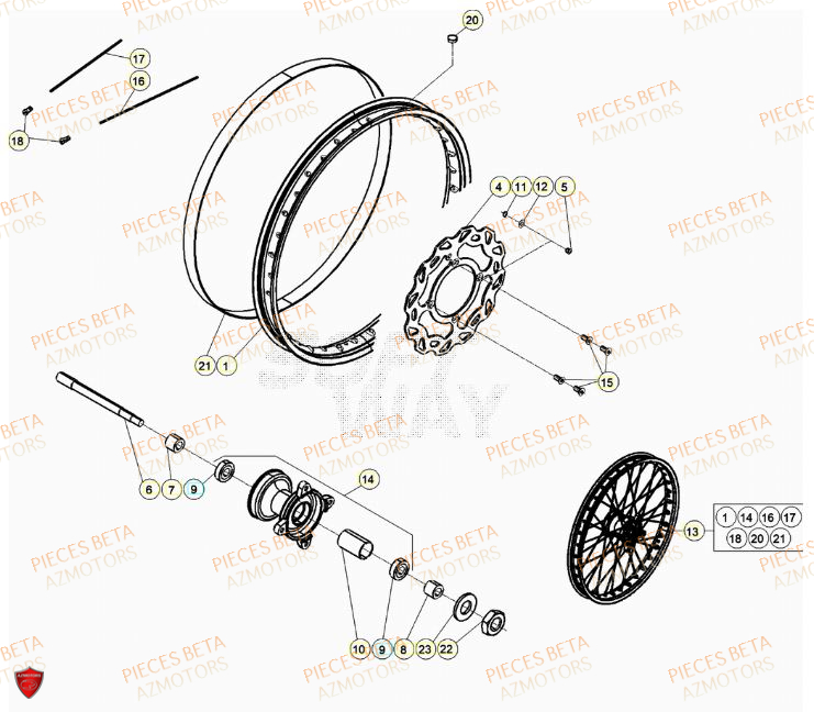 ROUE AVANT BETA RR 50 STANDARD 23