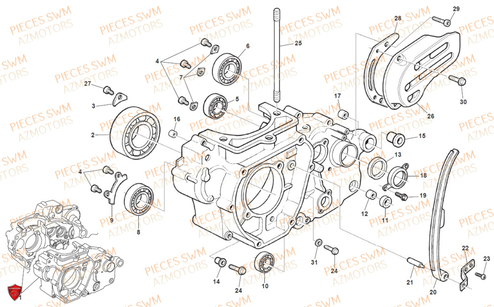 Carter Gauche SWM Pieces SWM Origine RS 300R ENDURO (2020)