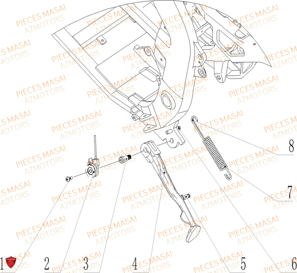 Bequille Laterale MASAI Pièces Moto RS1