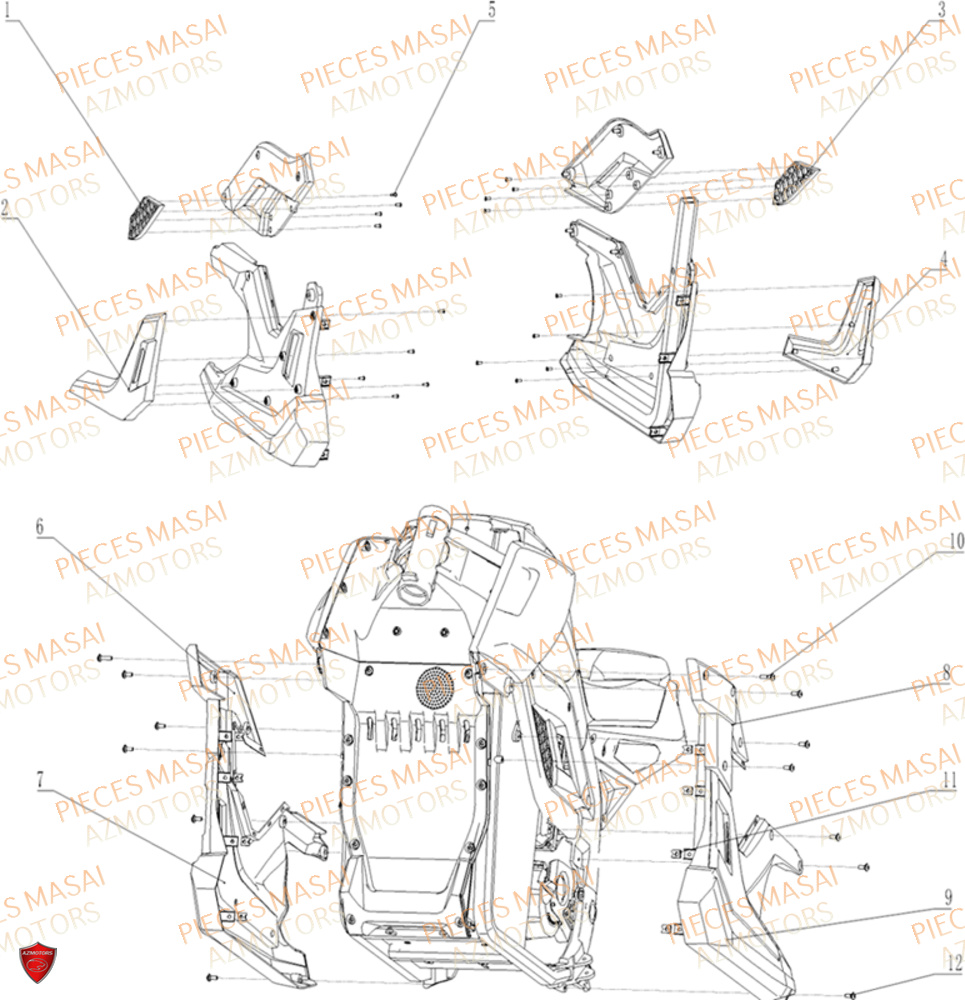 Caches MASAI Pièces Moto RS1