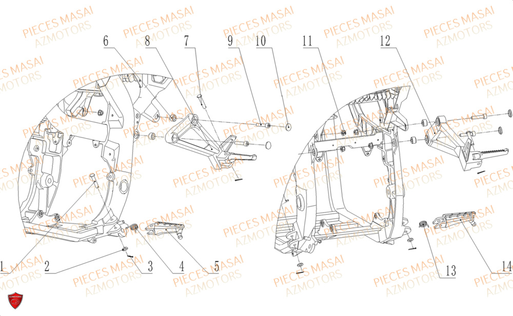 Cale Pied MASAI Pièces Moto RS1