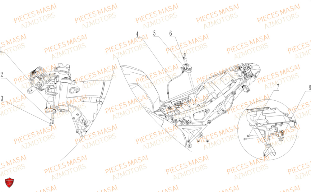 Contacteur A Cle Fixation Selle MASAI Pièces Moto RS1