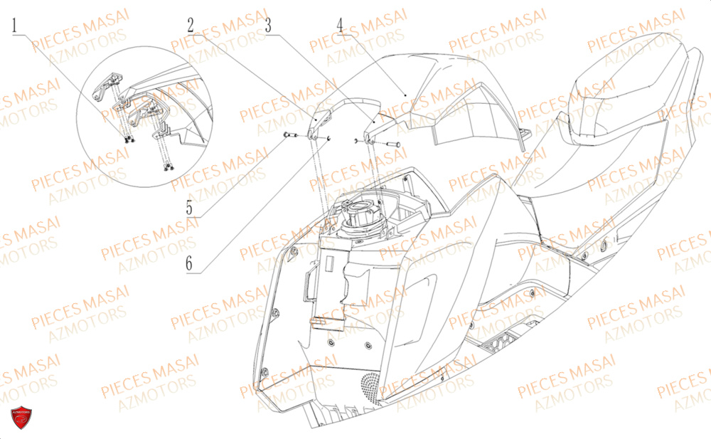 Couvercle De Coffre MASAI Pièces Moto RS1