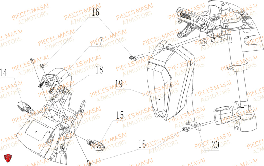 Eclairage Clignotants Arriere MASAI Pièces Moto RS1