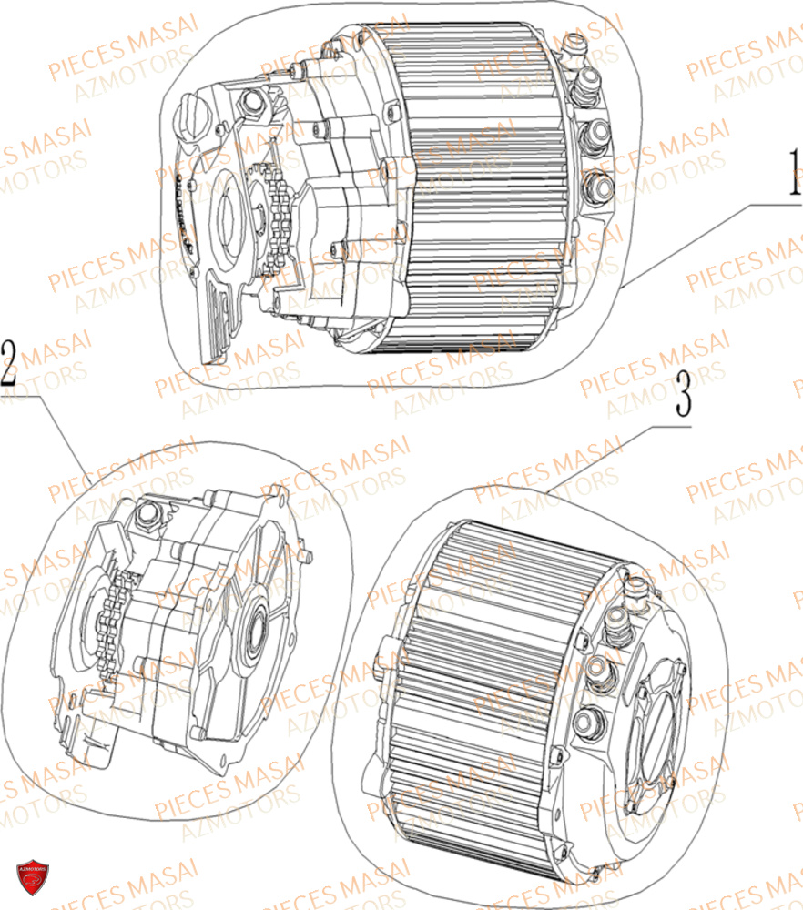 Ensemble Moto Reducteur MASAI Pièces Moto RS1