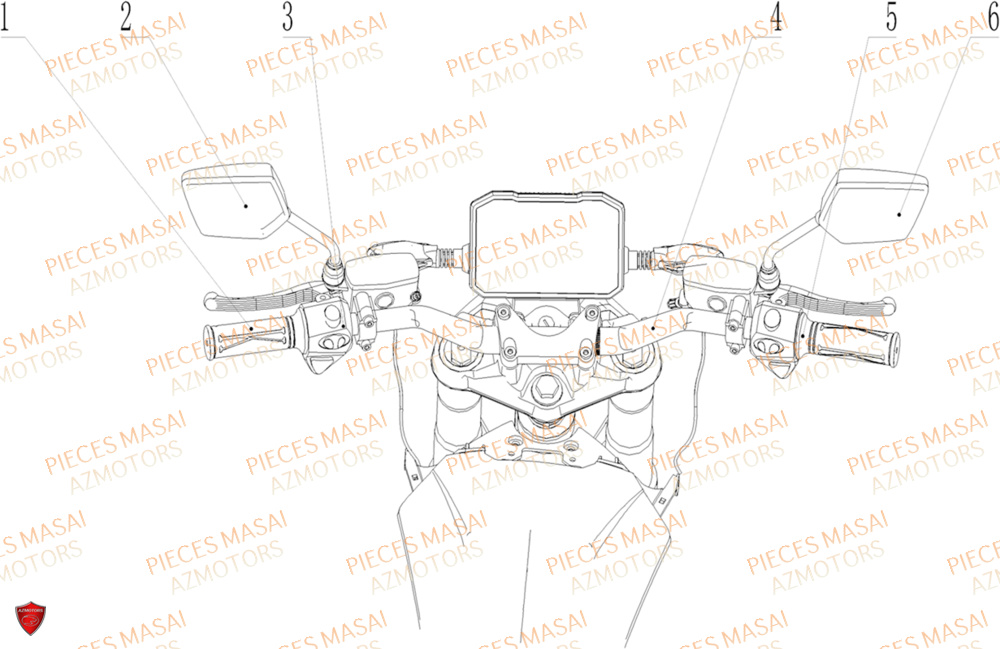 Guidon Retroviseurs MASAI Pièces Moto RS1