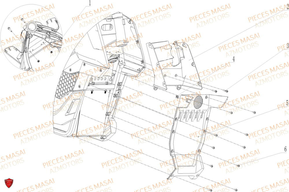 Protections Avant MASAI Pièces Moto RS1