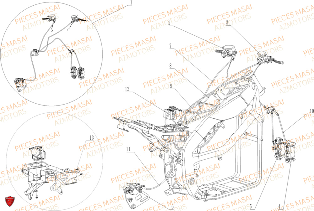Systeme De Freinage 1 MASAI Pièces Moto RS1