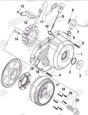 Alternateur HSUN Pièces Quad HSUN RS8 - 800cc 4x4 EFI