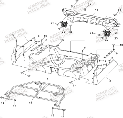 Benne HSUN Pièces Quad HSUN RS8 - 800cc 4x4 EFI