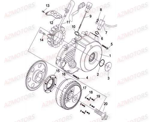 CACHE CARTER GAUCHE ALTERNATEUR AZMOTORS RS8