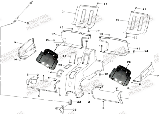 Carrosserie Centrale HSUN Pièces Quad HSUN RS8 - 800cc 4x4 EFI