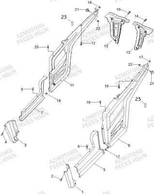 Carrosserie Laterale HSUN Pièces Quad HSUN RS8 - 800cc 4x4 EFI