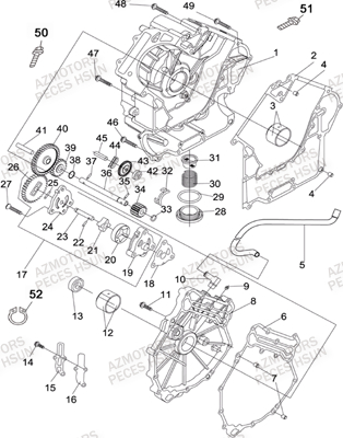 CARTER_DROIT HSUN Pièces Quad HSUN RS8 4x4 EFI