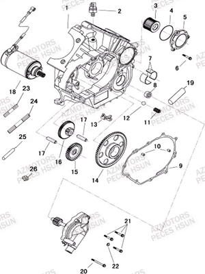 Carter Gauche HSUN Pièces Quad HSUN RS8 - 800cc 4x4 EFI