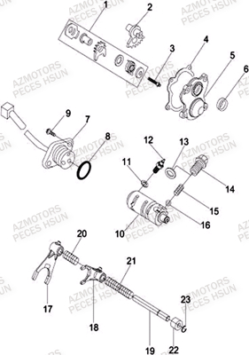 Changement De Vitesses HSUN Pièces Quad HSUN RS8 - 800cc 4x4 EFI