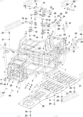 Chassis HSUN Pièces Quad HSUN RS8 - 800cc 4x4 EFI