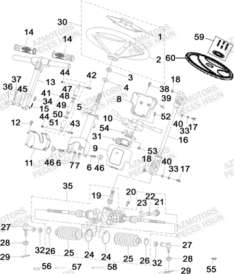 Colonne De Direction HSUN Pièces Quad HSUN RS8 - 800cc 4x4 EFI