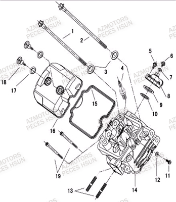 Culasse HSUN Pièces Quad HSUN RS8 - 800cc 4x4 EFI