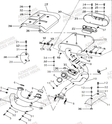 Echappement HSUN Pièces Quad HSUN RS8 - 800cc 4x4 EFI