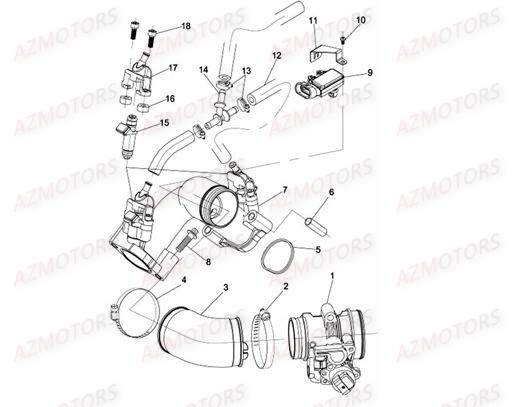 ENSEMBLE ADMISSION D AIR MOTEUR AZMOTORS RS8