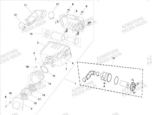 Filtre A Air HSUN Pièces Quad HSUN RS8 - 800cc 4x4 EFI