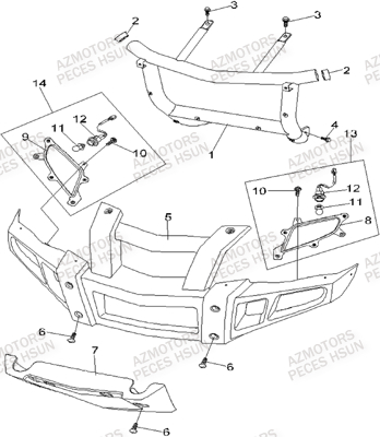 Pare Chocs HSUN Pièces Quad HSUN RS8 - 800cc 4x4 EFI