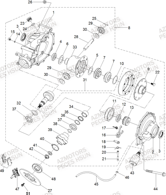 Pont Arriere HSUN Pièces Quad HSUN RS8 - 800cc 4x4 EFI