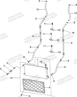 Radiateur D Huile HSUN Pièces Quad HSUN RS8 - 800cc 4x4 EFI