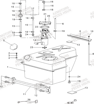 RESERVOIR HSUN Pièces Quad HSUN RS8 4x4 EFI