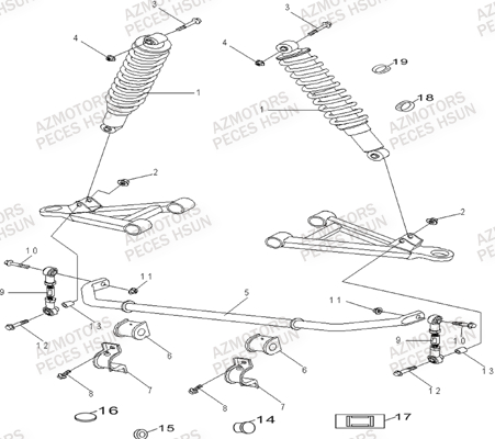 Suspension Avant HSUN Pièces Quad HSUN RS8 - 800cc 4x4 EFI