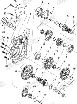 Transmission HSUN Pièces Quad HSUN RS8 - 800cc 4x4 EFI