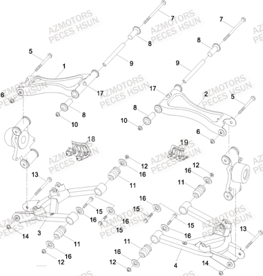 Triangles Arriere HSUN Pièces Quad HSUN RS8 - 800cc 4x4 EFI