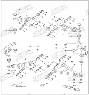 Triangles Avant HSUN Pièces Quad HSUN RS8 - 800cc 4x4 EFI