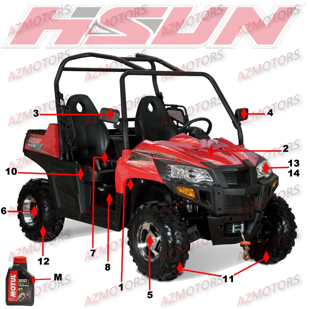 1_CONSOMMABLES HSUN Pièces Quad HSUN RS8R/RS8 2013--> - 800cc 4x4 EFI