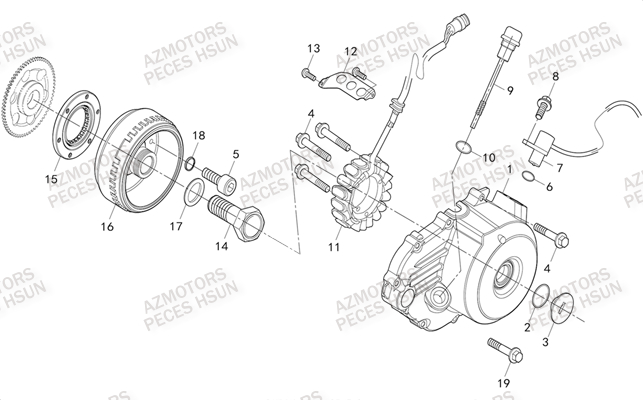 Alternateur HSUN Pièces Quad HSUN RS8R/RS8 2013--> - 800cc 4x4 EFI 