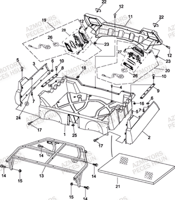 Benne HSUN Pièces Quad HSUN RS8R/RS8 2013--> - 800cc 4x4 EFI 