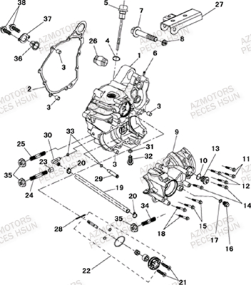 Boite De Vitesses HSUN Pièces Quad HSUN RS8R/RS8 2013--> - 800cc 4x4 EFI 