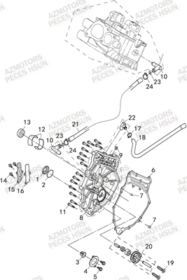 CACHE_CARTER_DROIT HSUN Pièces Quad HSUN RS8R/RS8 2013--> - 800cc 4x4 EFI