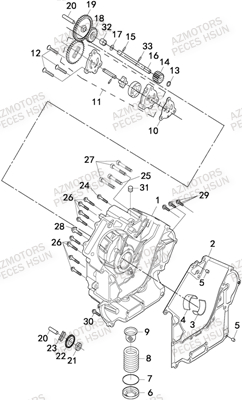 Carter Droit HSUN Pièces Quad HSUN RS8R/RS8 2013--> - 800cc 4x4 EFI 
