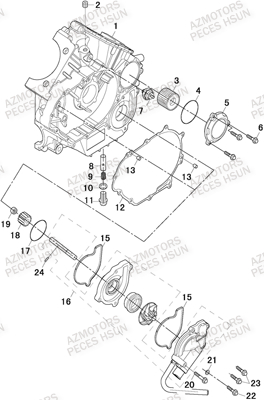 Carter Gauche HSUN Pièces Quad HSUN RS8R/RS8 2013--> - 800cc 4x4 EFI 