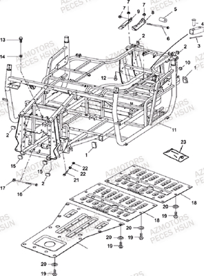 Chassis HSUN Pièces Quad HSUN RS8R/RS8 2013--> - 800cc 4x4 EFI 