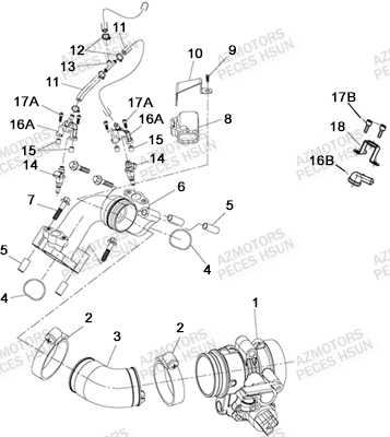 Ensemble Admission HSUN Pièces Quad HSUN RS8R/RS8 2013--> - 800cc 4x4 EFI 