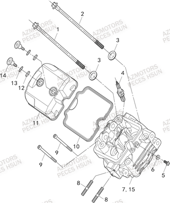Ensemble Culasse HSUN Pièces Quad HSUN RS8R/RS8 2013--> - 800cc 4x4 EFI 