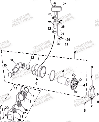 Filtre A Air HSUN Pièces Quad HSUN RS8R/RS8 2013--> - 800cc 4x4 EFI 