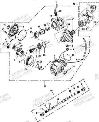 Pont Avant HSUN Pièces Quad HSUN RS8R/RS8 2013--> - 800cc 4x4 EFI 