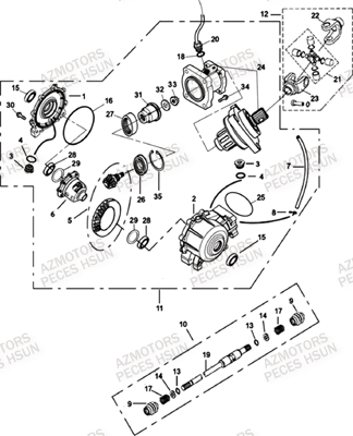 PONT_AVANT HSUN Pièces Quad HSUN RS8R/RS8 2013--> - 800cc 4x4 EFI