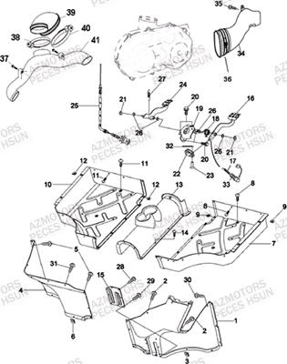 Repose Pieds HSUN Pièces Quad HSUN RS8R/RS8 2013--> - 800cc 4x4 EFI 