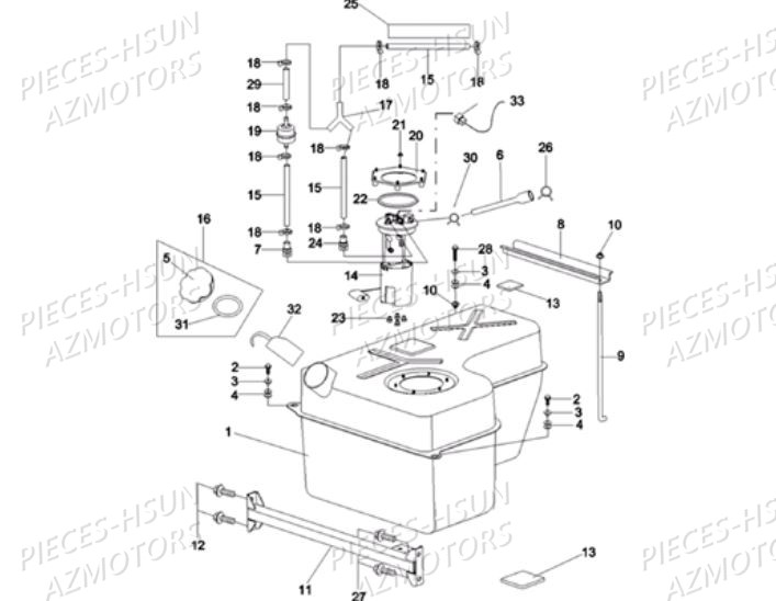 RESERVOIR A CARBURANT AZMOTORS RS8R RS8 2013